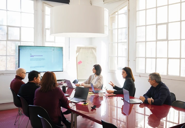 Equip d'Ondeuev reunit a les oficines de l'ag&egrave;ncia de comunicaci&oacute; i branding a Barcelona