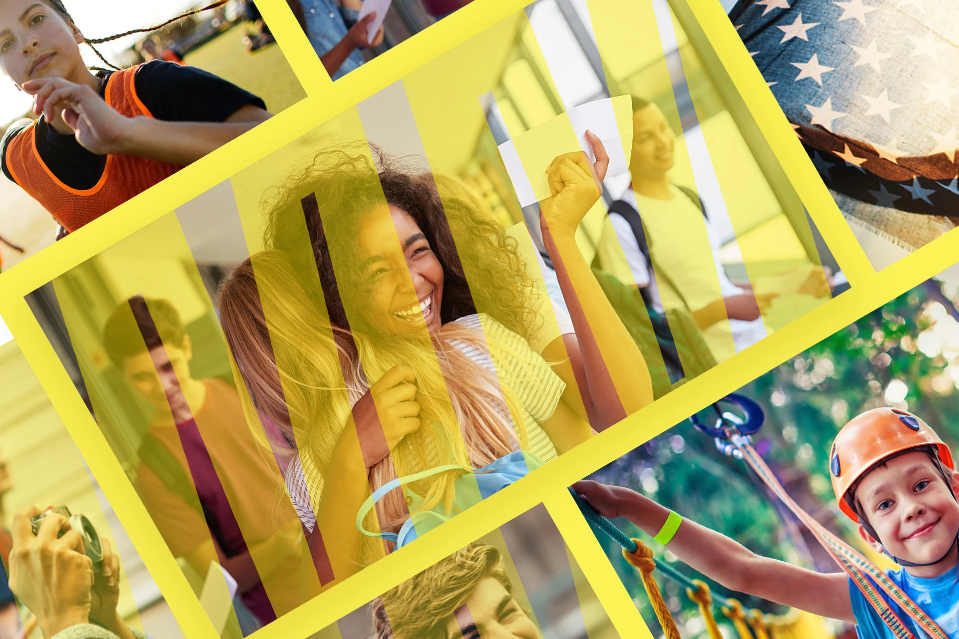 Elements de la identitat visual de British Summer aplicats en materials gràfics