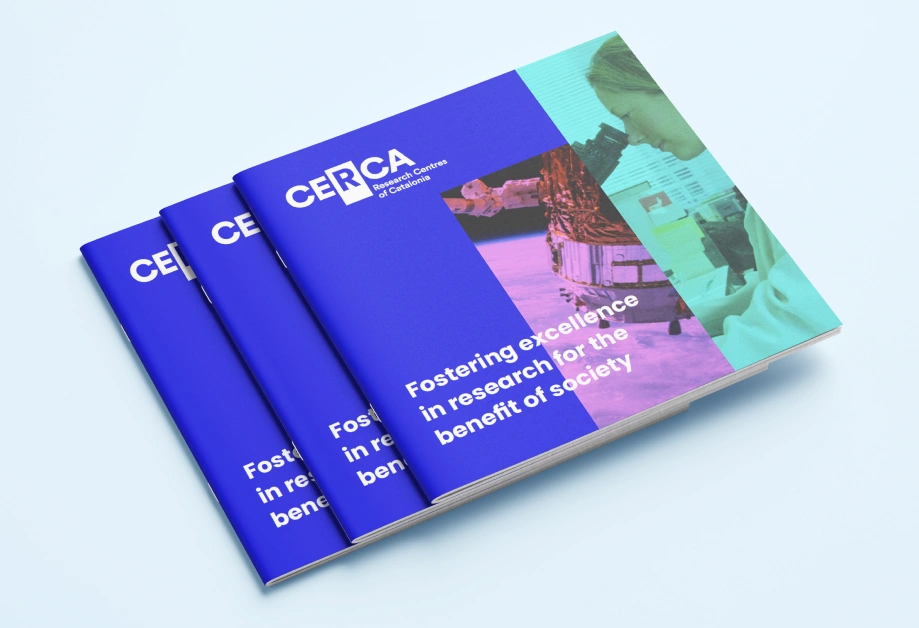 Brochure institucional de CERCA aplicant la nova identitat visual