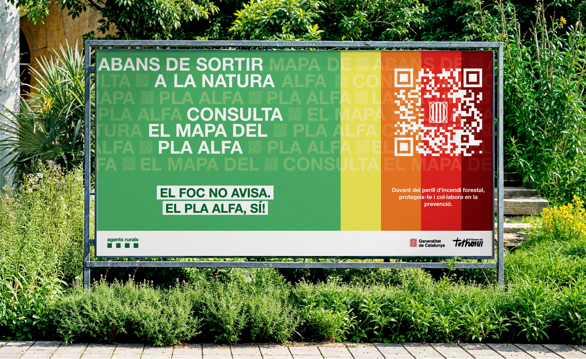 Cartell de gran format del Pla Alfa utilitzat durant la presentació oficial de la campanya